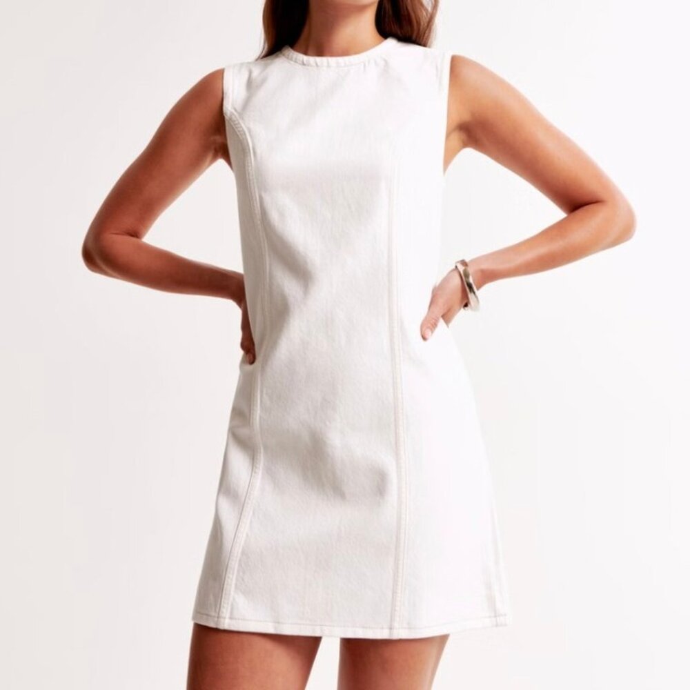 Abercrombie White Denim Shift Dress
